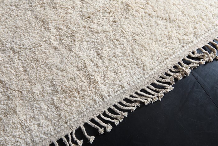 Custom Solid Ivory Wool Moroccan Rug - Image 7