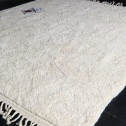 ivory Moroccan rug with authentic Beni Ourain weaving, handmade in Morocco with natural wool