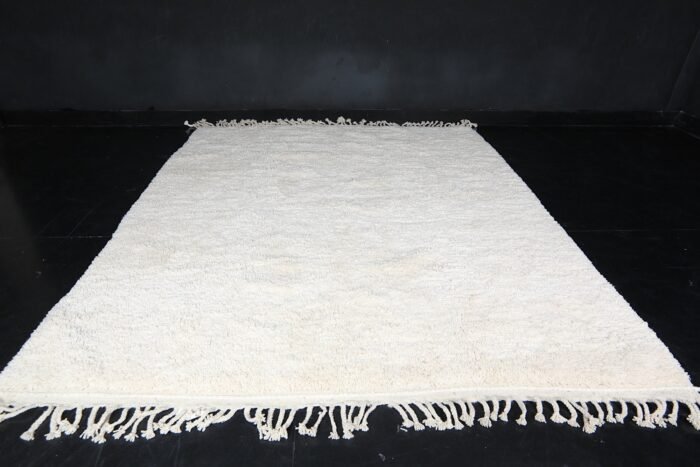 handmade Moroccan rug in soft ivory color – woven from natural lamb’s wool by Berber women