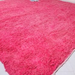 Custom Solid Rose Pink Moroccan Rug - Image 7