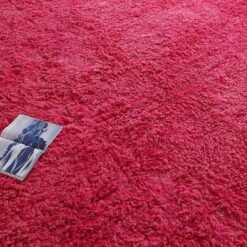 Custom Solid Rose Pink Moroccan Rug - Image 6