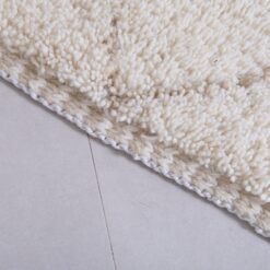 Custom White and Tan Moroccan Wool Rug - Image 6