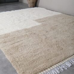 Custom Ivory and Taupe Moroccan Wool Rug - Image 3