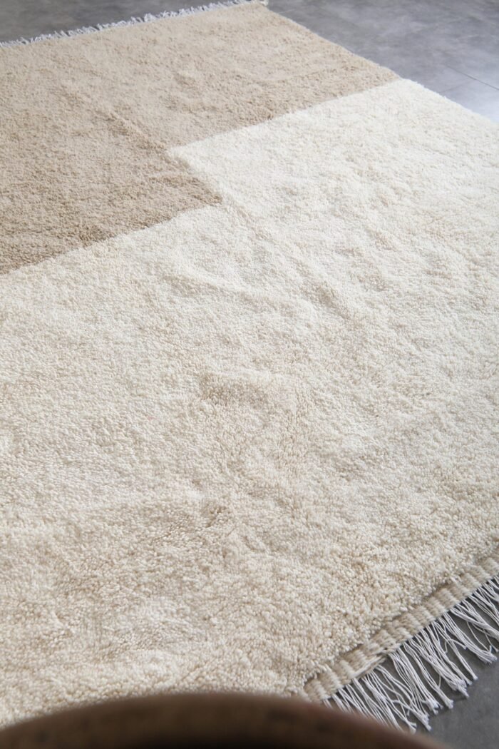 Custom Ivory and Taupe Moroccan Wool Rug - Image 6