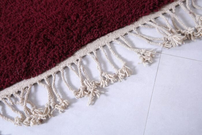 Custom Solid Burgundy Moroccan Rug - Image 6