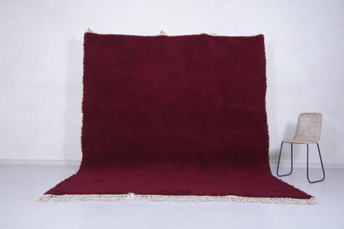 Handmade Moroccan burgundy rug crafted with 100% natural lamb wool, featuring rich deep red tones and traditional Berber Beni Ourain patterns—ideal for luxury interiors, boho decor, or minimalist living spaces. Amazing moroccan rug burgundy - Handmade custom rug - Berber rug - Moroccan berber rug - Moroccan area rug - Morocco rug - Beni ourain rug