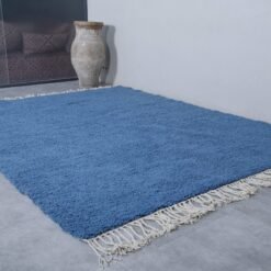 Moroccan blue rug - Beni ourain rug - Plain rug - Custom area rug - Handmade rug - Genuine lamb wool - Berber wool rug - Tale blue area rug