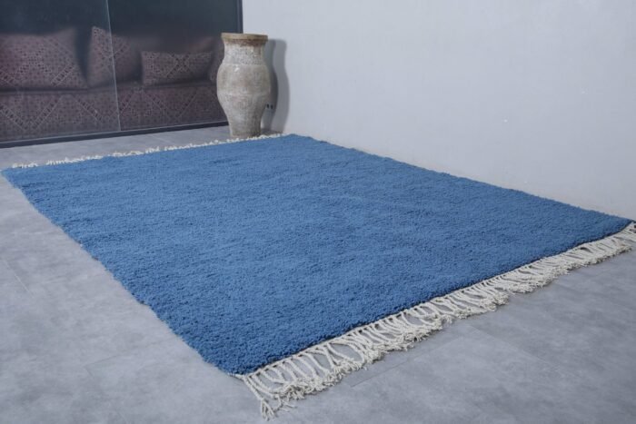 Moroccan blue rug - Beni ourain rug - Plain rug - Custom area rug - Handmade rug - Genuine lamb wool - Berber wool rug - Tale blue area rug