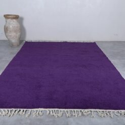Moroccan royal purple wool Beni Ourain rug, handmade by Berber artisan