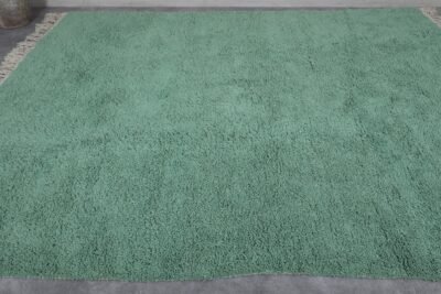 Custom Solid Mint Green Moroccan Rug - Image 7