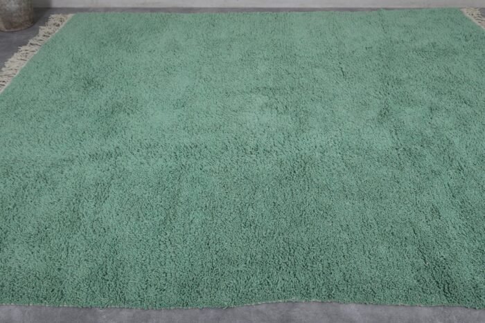 Custom Solid Mint Green Moroccan Rug - Image 7
