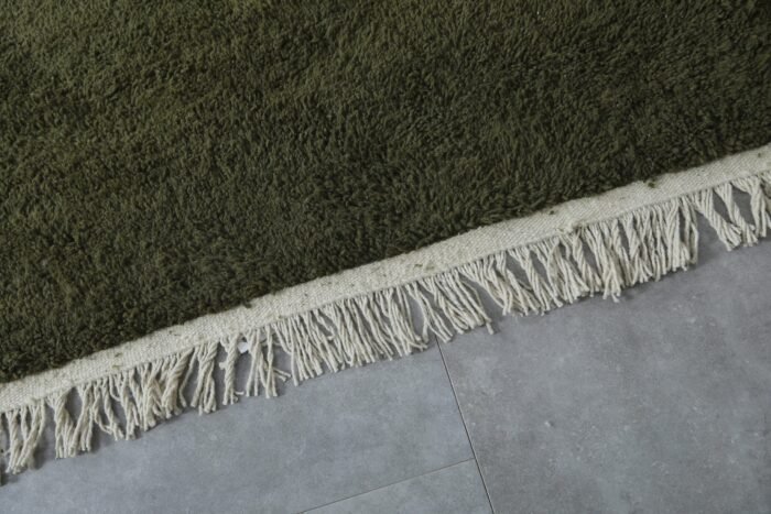 Custom Solid Dark Green Moroccan Rug - Image 8