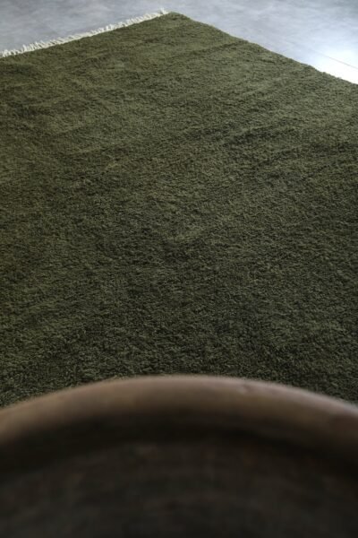 Custom Solid Dark Green Moroccan Rug - Image 7