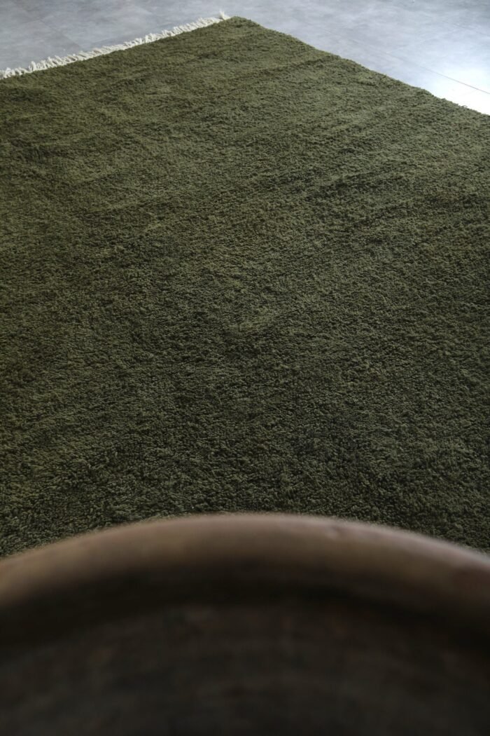 Custom Solid Dark Green Moroccan Rug - Image 7