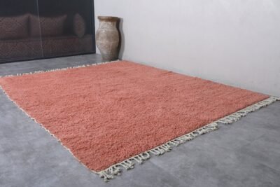 Moroccan blush pink rug made from 100% natural wool.