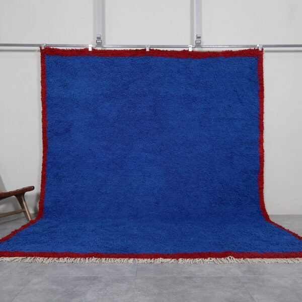 Moroccan rug, Beni Ourain rug, blue Moroccan rug, hand-knotted rug, handmade Moroccan carpet, Berber rug, natural wool rug, living room rug, bedroom rug, wall hanging rug, authentic Moroccan carpet, handmade wool carpet, Moroccan home decor, wool floor rug, blue wool rug, artisan rug, handmade rug