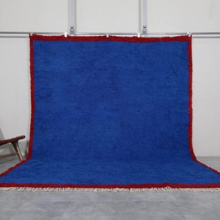 Moroccan rug, Beni Ourain rug, blue Moroccan rug, hand-knotted rug, handmade Moroccan carpet, Berber rug, natural wool rug, living room rug, bedroom rug, wall hanging rug, authentic Moroccan carpet, handmade wool carpet, Moroccan home decor, wool floor rug, blue wool rug, artisan rug, handmade rug