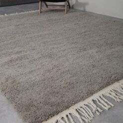 Custom Solid Taupe Wool Moroccan Rug - Image 5