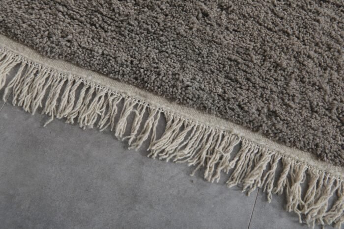 Custom Solid Taupe Wool Moroccan Rug - Image 7