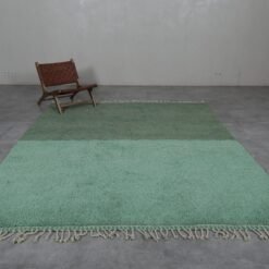 handmade Berber rug in green and pistachio tones, made with soft natural wool.