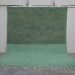 Moroccan green and pistachio wool rug, showcasing plush texture and vibrant hues.