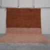 Handmade Moroccan Beni Ourain rug in warm rust and tan tones, crafted from 100% genuine lamb wool with soft and thick texture.