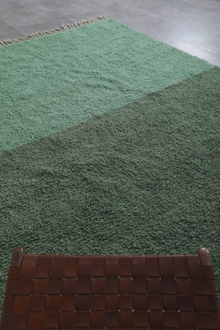 Custom Green and Pistachio Wool Moroccan Rug - Image 6