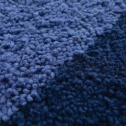 Custom Light and Cobalt Blue Moroccan Wool Rug - Image 9