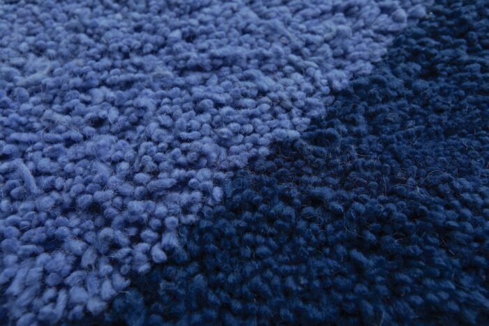 Custom Light and Cobalt Blue Moroccan Wool Rug - Image 9