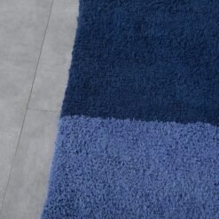 Custom Light and Cobalt Blue Moroccan Wool Rug - Image 8