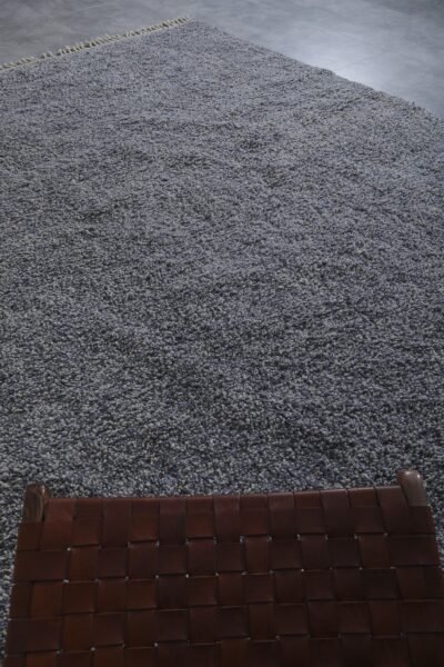 Custom Solid Charcoal Gray Moroccan Rug - Image 5