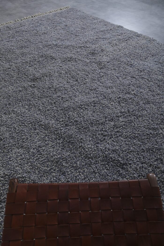 Custom Solid Charcoal Gray Moroccan Rug - Image 5