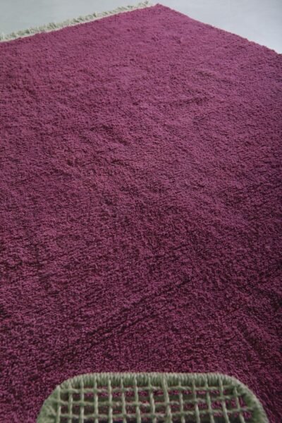 Custom Solid Plum Wool Moroccan Rug - Image 8
