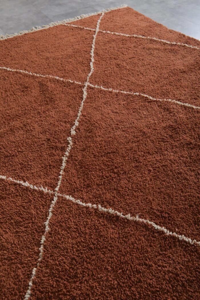 Custom Terracotta and Ivory Moroccan Wool Rug - Image 6