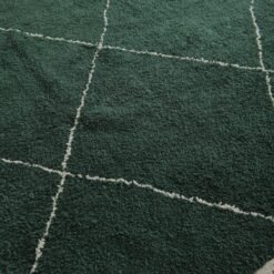 Custom Dark Green Trellis Moroccan Wool Rug - Image 5
