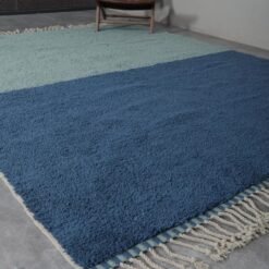 Custom Blue and Pastachio Moroccan Wool Rug - Image 5