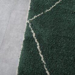 Custom Dark Green Trellis Moroccan Wool Rug - Image 6