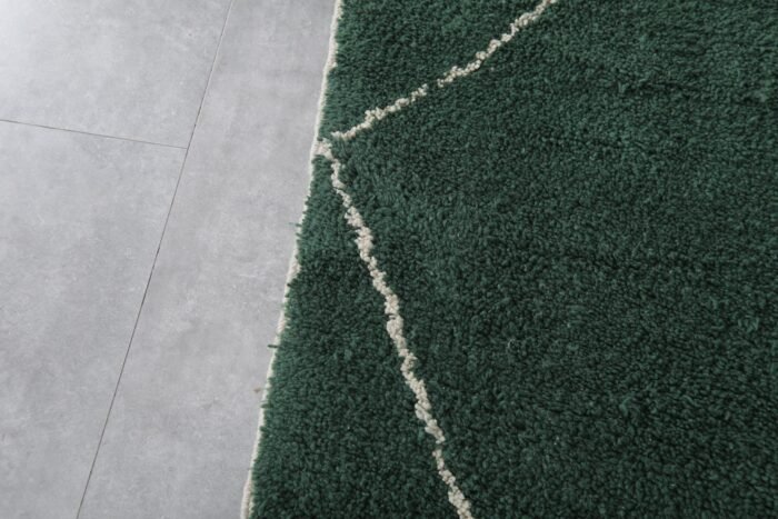 Custom Dark Green Trellis Moroccan Wool Rug - Image 6