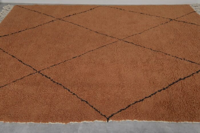 Custom Rust and Black Moroccan Wool Rug - Image 6