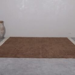 Brown Moroccan Beni Ourain rug, perfect for minimalist or natural-toned interiors.