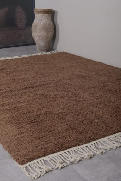 Moroccan Brown rug - Solid area rug - Berber rug - Moroccan rug - Plain rug - Custom rug - Handmade rug - Beni ourain rug