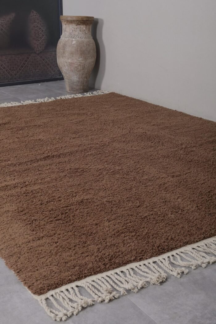 Moroccan Brown rug - Solid area rug - Berber rug - Moroccan rug - Plain rug - Custom rug - Handmade rug - Beni ourain rug