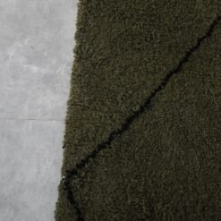Custom Green and Black Moroccan Wool Rug - Image 5
