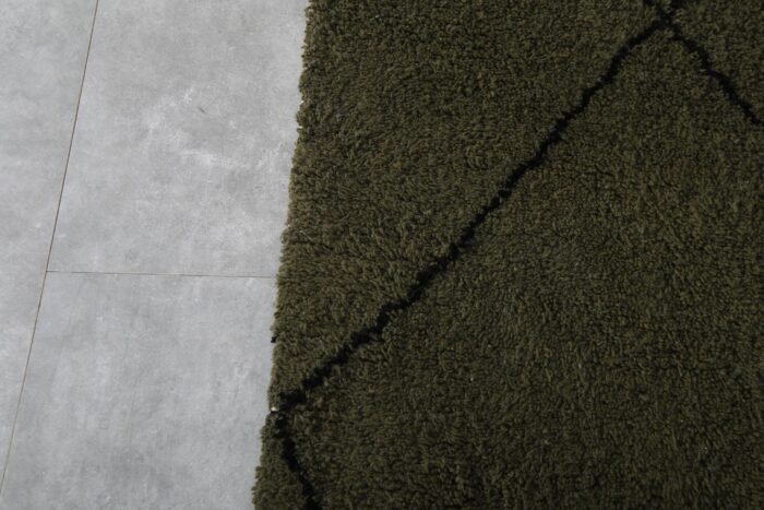 Custom Green and Black Moroccan Wool Rug - Image 5