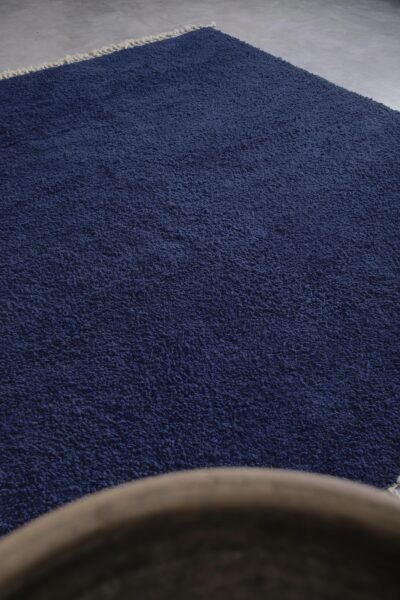 Custom Solid Cobalt Blue Moroccan Rug - Image 6