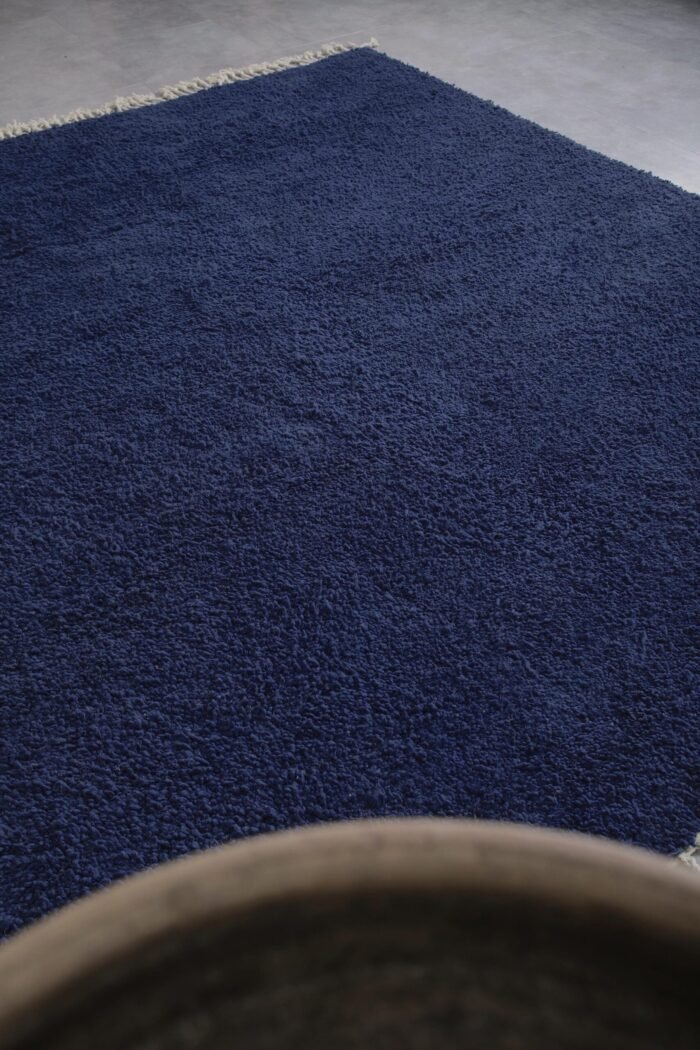 Custom Solid Cobalt Blue Moroccan Rug - Image 6