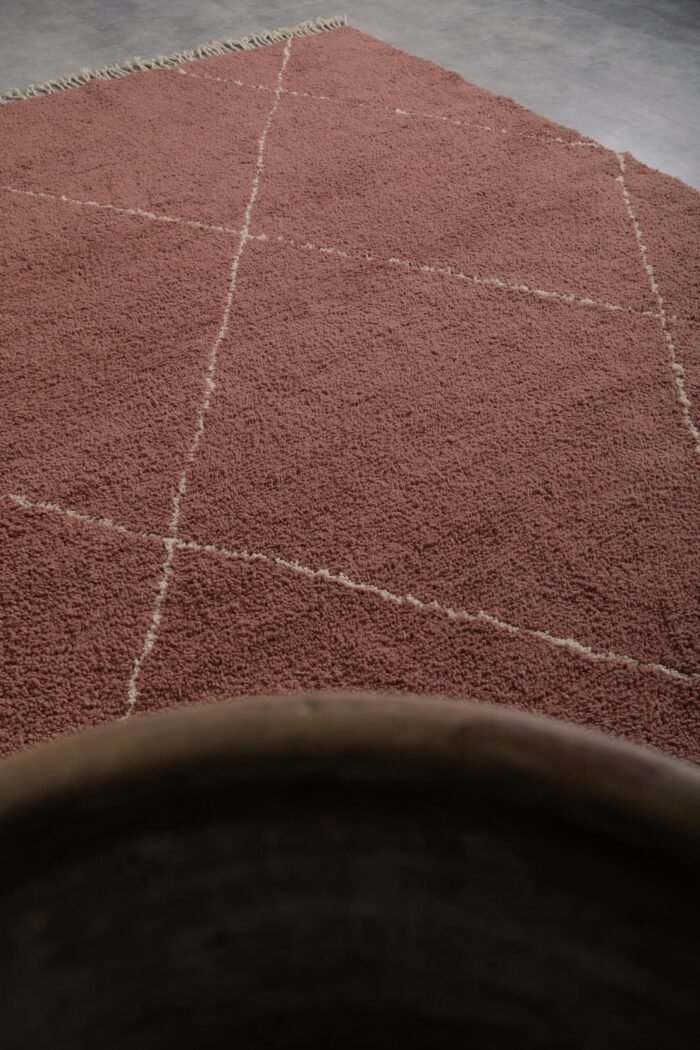 Custom Chestnut and Ivory Moroccan Wool Rug - Image 6