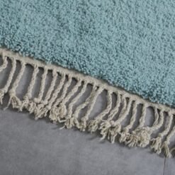 Custom Solid Turquoise Moroccan Rug - Image 7