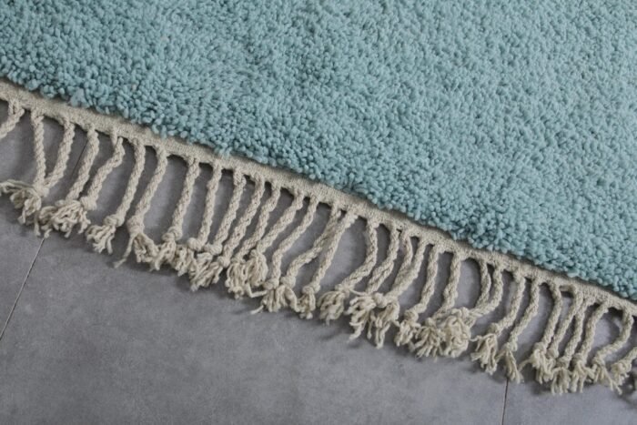 Custom Solid Turquoise Moroccan Rug - Image 7