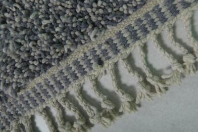 Custom Solid Gray Wool Moroccan Rug - Image 8